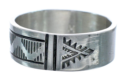 Navajo Authentic Sterling Silver Band Ring Size 9-3/4 AX121419